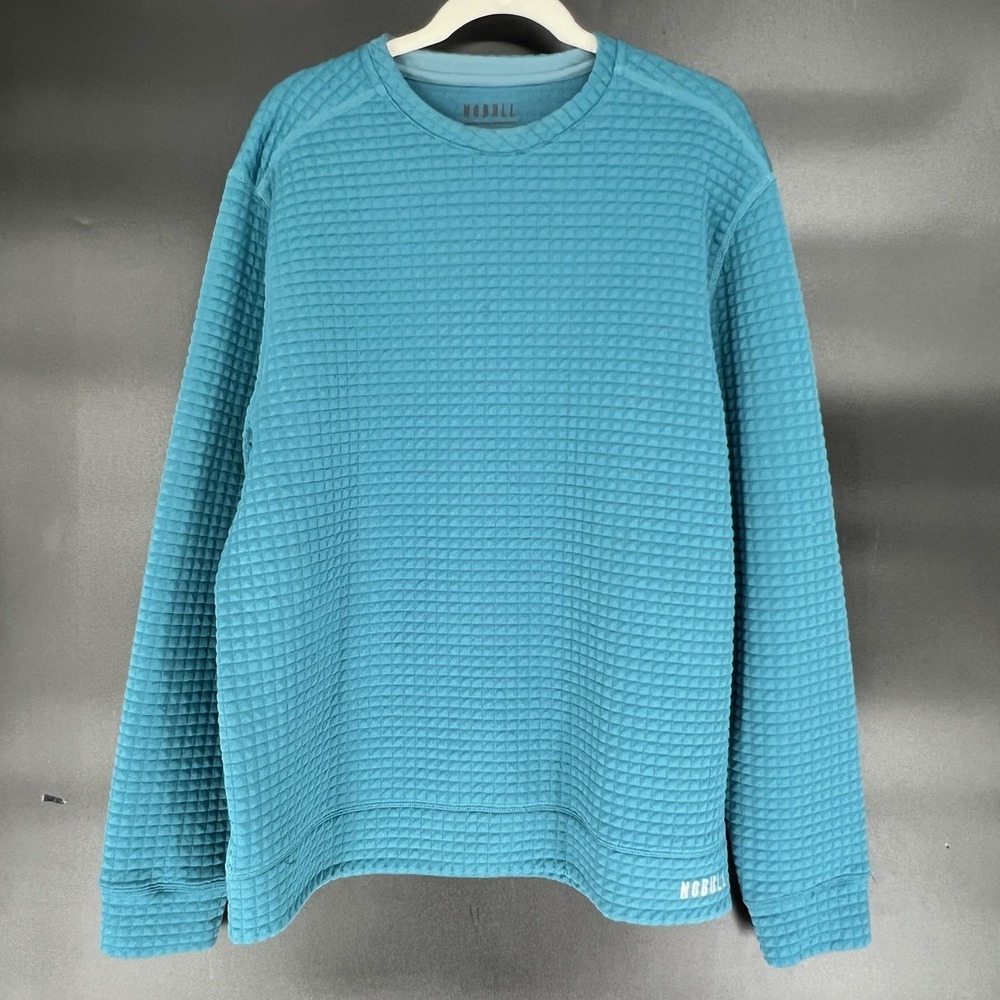 NOBULL Green Waffle Knit Crewneck Men's Performance Pullover Size XL